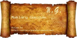 Makláry Gusztáv névjegykártya