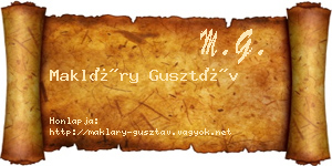 Makláry Gusztáv névjegykártya